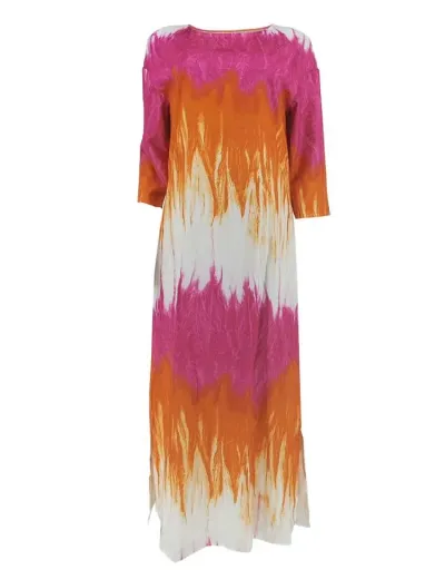 Replica Gradient Tie Dye Long Sleeve Loose Maxi Dress #803023 $44.25 USD for Wholesale