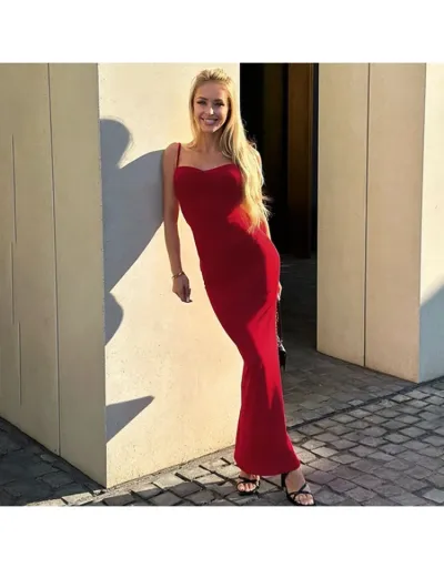 Plain Color Backless Slip Maxi Dress #803027 $20.95 USD, Wholesale Fashion 