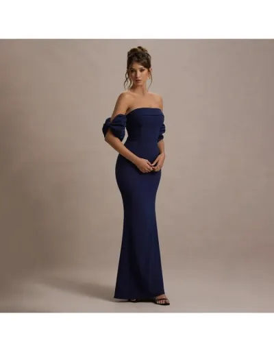 Replica Elegant Bow Off Shoulder Short Sleeve Maxi Dress #803032 $39.07 USD for Wholesale