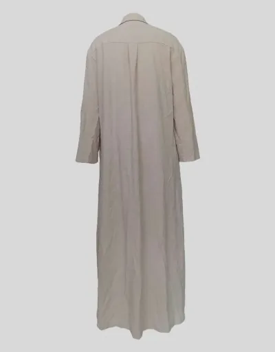 Replica Plain Color Linen Button Up Long Shirt Maxi Dress #803077 $53.07 USD for Wholesale