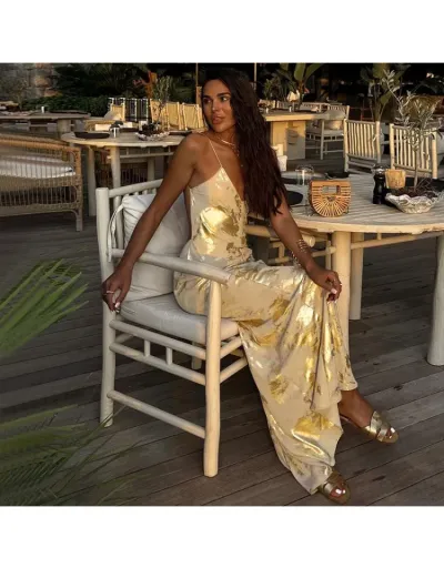 Replica Foil Printing Pullover Milk Fiber Sleeveless Maxi Dresses #803088 $39.99 USD for Wholesale