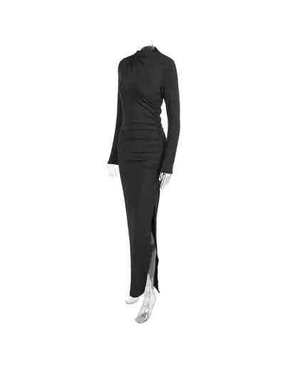 Replica Plain Color Fitted Long Sleeve Maxi Dress #803093 $26.81 USD for Wholesale