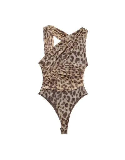 Replica Print Ruched British Bodysuits #803126 $33.43 USD for Wholesale