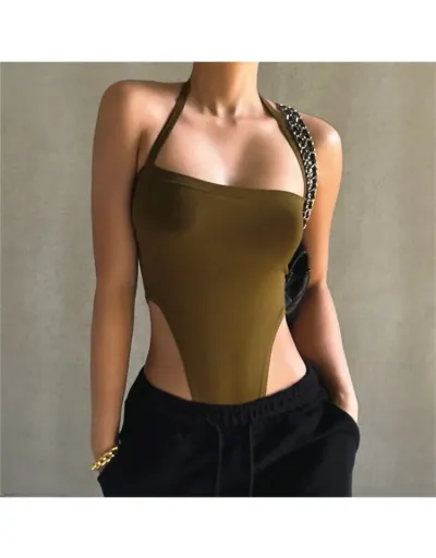 Solid Color Mid-rise Bodycon Bodysuits #803127 $20.80 USD, Wholesale Fashion Bodysuits