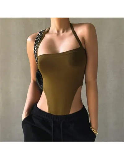 Replica Solid Color Mid-rise Bodycon Bodysuits #803127 $20.80 USD for Wholesale