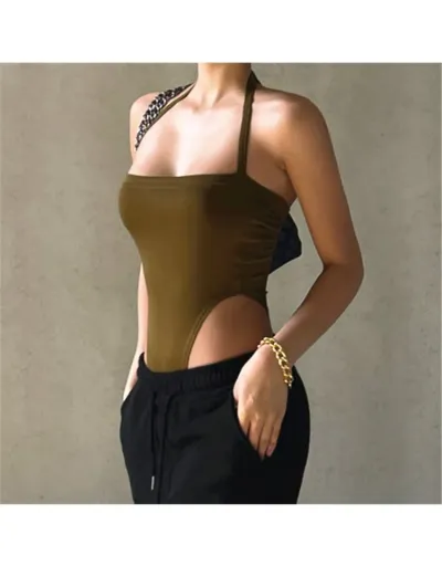 Replica Solid Color Mid-rise Bodycon Bodysuits #803127 $20.80 USD for Wholesale