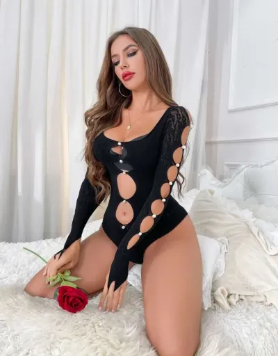 Replica Hollow Out See Through Fitted Bodysuits #803146 $13.73 USD for Wholesale