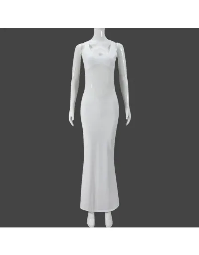 Replica See Through V Neck Sleeveless Maxi Dress #803227 $22.44 USD for Wholesale