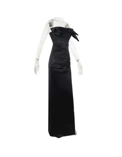 Replica Elegant Bow Off Shoulder Split Maxi Dress #803232 $41.25 USD for Wholesale