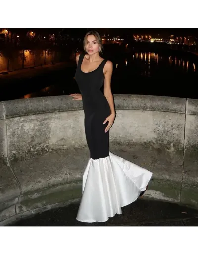 Replica Colorblock Sleeveless Mermaid Maxi Dress #803235 $39.37 USD for Wholesale