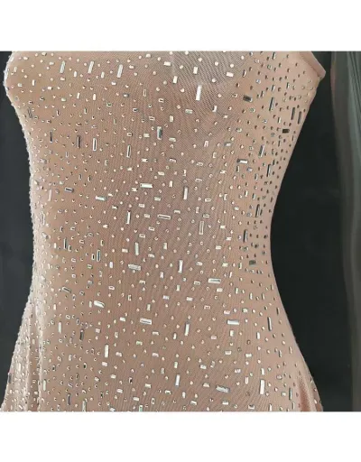 Replica Rhinestones Split Hem Sleeveless Maxi Dress #803245 $61.07 USD for Wholesale