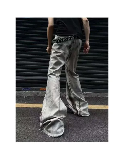 Replica Tie Dye Denim Wide Leg Trailing Jeans #803296 $44.41 USD for Wholesale