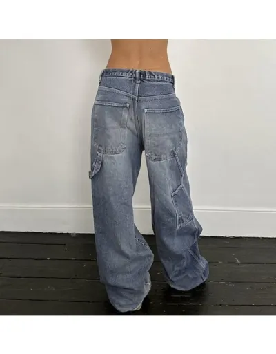 Replica Ripped Denim Mid-rise Jeans #803301 $49.98 USD for Wholesale