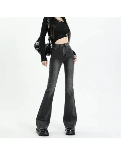  Pure Color Slim Flared Women's Denim Jeans #803312 $48.70 USD, Wholesale Fashion Jeans