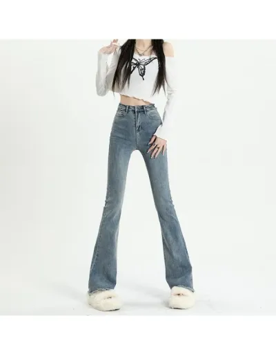 Replica  Pure Color Slim Flared Women's Denim Jeans #803312 $48.70 USD for Wholesale